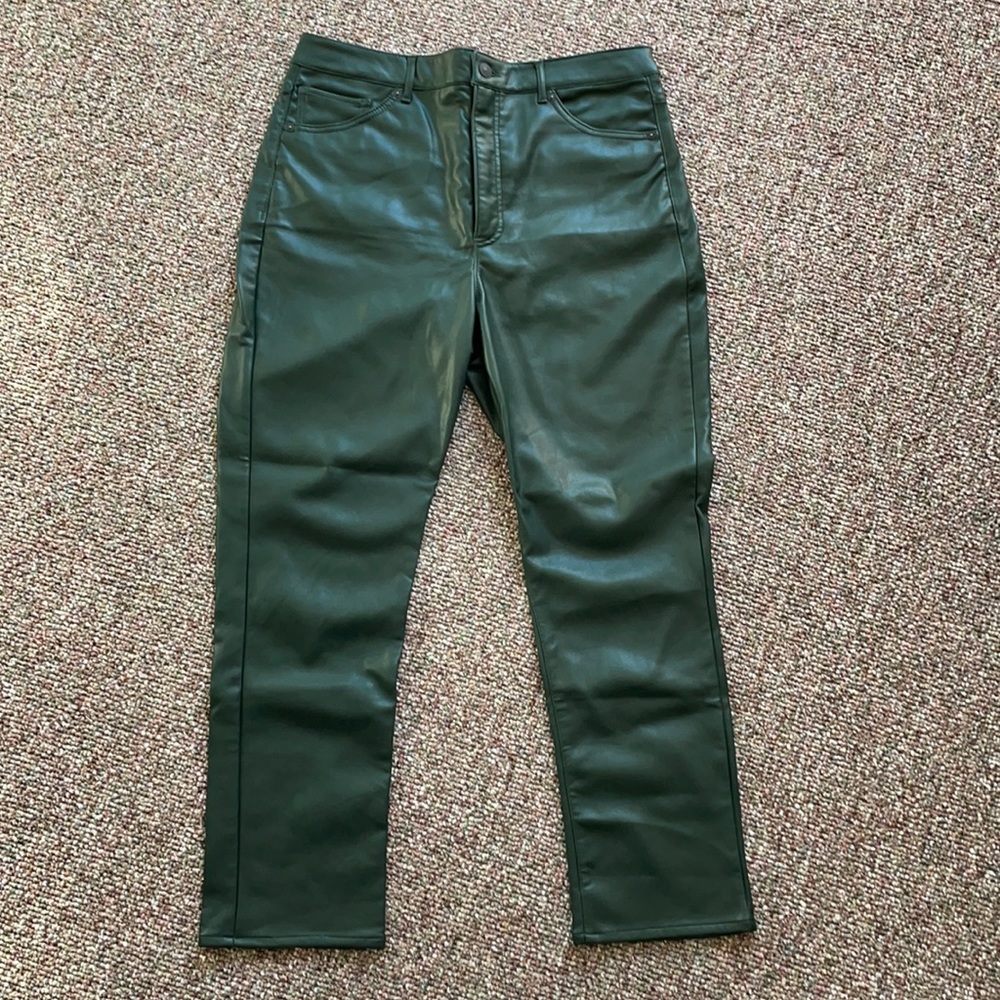 Express High Waisted Faux Leather Slim Ankle Pant